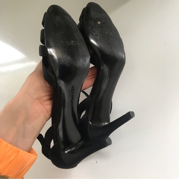 VERO CUOIO VANELI Women's Black Ankle Strap Heels Open Toe Size 7,5 - Picture 7 of 14
